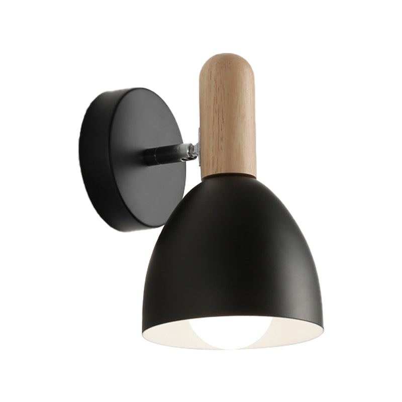 Elongated Dome Wall Sconce Contemporary Metal 1 Head Black/Gray/White Wall Light Fixture for Bedroom, 5" W Clearhalo 'Cast Iron' 'Glass' 'Industrial' 'Modern wall lights' 'Modern' 'Tiffany' 'Traditional wall lights' 'Wall Lamps & Sconces' 'Wall Lights' Lighting' 380678