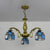 Brass Finish Dome Chandelier Light with Adjustable Chain Vintage 3 Lights Hanging Light in Orange/Green/Clear/Blue Clear Clearhalo 'Ceiling Lights' 'Chandeliers' 'Clear' 'Industrial' 'Middle Century Chandeliers' 'Modern' 'Tiffany Chandeliers' 'Tiffany close to ceiling' 'Tiffany' 'Traditional Chandeliers' Lighting' 38072