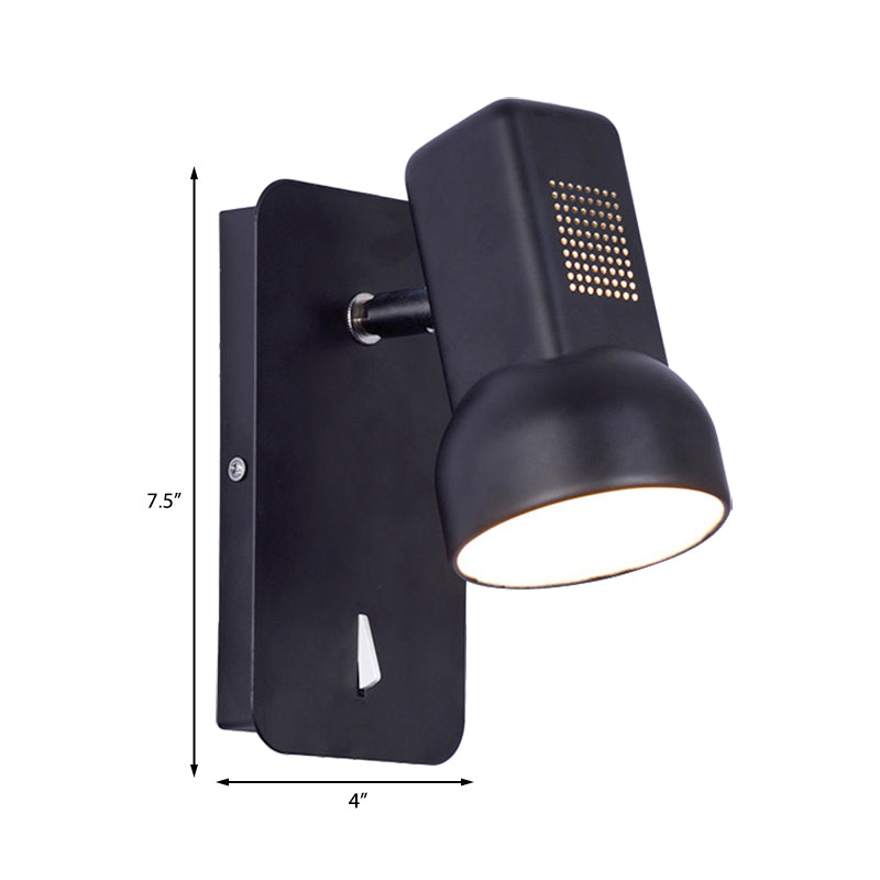 Black/Yellow Barn Wall Light Fixture Adjustable Modernist Metal 1 Light Wall Sconce for Living Room, 4" W Clearhalo 'Cast Iron' 'Glass' 'Industrial' 'Modern wall lights' 'Modern' 'Tiffany' 'Traditional wall lights' 'Vanity Lights' 'Wall Lights' Lighting' 380967