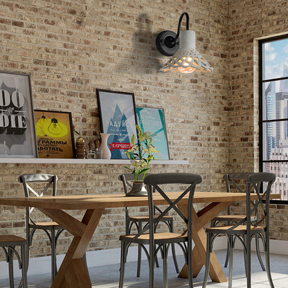 8.5"/9.5"/10" Wide Gooseneck Armed Wall Lighting Modernist Cement 1 Light Wall Mounted Light Fixture in Grey Grey 8.5" Clearhalo 'Modern wall lights' 'Modern' 'Vanity Lights' 'Wall Lights' Lighting' 380978