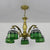 5 Lights Dome Suspension Light Adjustable Stained Glass Tiffany Chandelier Lamp in Orange/Green/Clear/Blue for Foyer Green Clearhalo 'Ceiling Lights' 'Chandeliers' 'Clear' 'Industrial' 'Middle Century Chandeliers' 'Modern' 'Tiffany Chandeliers' 'Tiffany close to ceiling' 'Tiffany' 'Traditional Chandeliers' Lighting' 38100