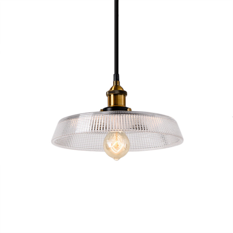 Brass Dome Pendant Ceiling Light Farmhouse Clear Prismatic Glass 1 Light Dining Room Hanging Lamp, 8"/10" Clearhalo 'Ceiling Lights' 'Chandeliers' 'Glass shade' 'Glass' 'Industrial Pendants' 'Industrial' 'Middle Century Pendants' 'Pendant Lights' 'Pendants' 'Tiffany' Lighting' 381157