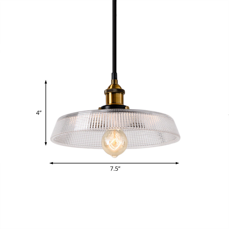 Brass Dome Pendant Ceiling Light Farmhouse Clear Prismatic Glass 1 Light Dining Room Hanging Lamp, 8"/10" Clearhalo 'Ceiling Lights' 'Chandeliers' 'Glass shade' 'Glass' 'Industrial Pendants' 'Industrial' 'Middle Century Pendants' 'Pendant Lights' 'Pendants' 'Tiffany' Lighting' 381158