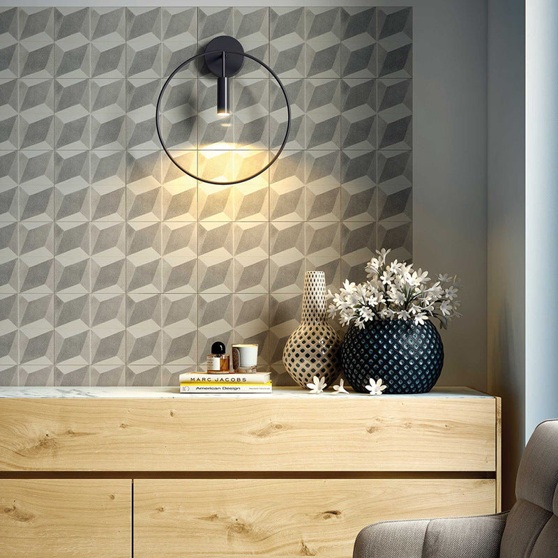 1 Light Wall Lamp Lighting Nordic Ring Metal Sconce Light Fixture in Black/Gold for Bedroom, 11"/14" Wide Clearhalo 'Art deco wall lights' 'Cast Iron' 'Glass' 'Industrial wall lights' 'Industrial' 'Middle century wall lights' 'Modern' 'Rustic wall lights' 'Tiffany' 'Traditional wall lights' 'Wall Lamps & Sconces' 'Wall Lights' Lighting' 381162