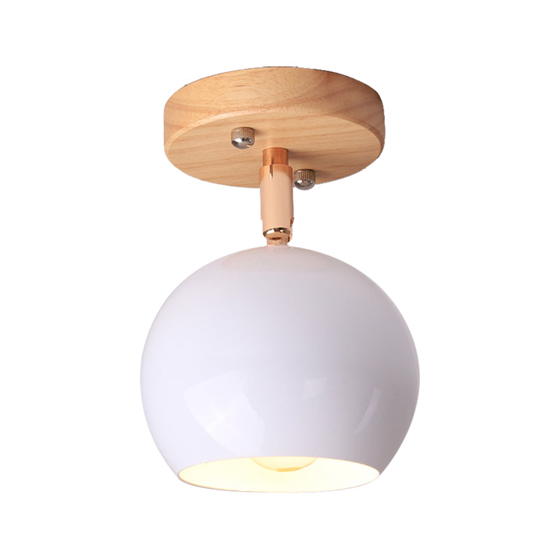 Nordic Black/Gray/White/Pink/Green Orbit Semi Flush Light Adjustable 1 Light Metal Ceiling Mount Light Fixture Clearhalo 'Ceiling Lights' 'Close To Ceiling Lights' 'Close to ceiling' 'Semi-flushmount' Lighting' 381264