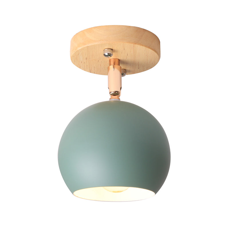 Nordic Black/Gray/White/Pink/Green Orbit Semi Flush Light Adjustable 1 Light Metal Ceiling Mount Light Fixture Clearhalo 'Ceiling Lights' 'Close To Ceiling Lights' 'Close to ceiling' 'Semi-flushmount' Lighting' 381270