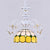 1 Light Semi Globe Ceiling Light with Adjustable Chain Tiffany Stained Glass Pendant Lighting in Yellow/Orange/Blue/Green/Blue-Clear Yellow Clearhalo 'Ceiling Lights' 'Chandeliers' 'Industrial' 'Middle Century Chandeliers' 'Tiffany Chandeliers' 'Tiffany close to ceiling' 'Tiffany' Lighting' 38128