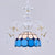 1 Light Semi Globe Ceiling Light with Adjustable Chain Tiffany Stained Glass Pendant Lighting in Yellow/Orange/Blue/Green/Blue-Clear Blue Clearhalo 'Ceiling Lights' 'Chandeliers' 'Industrial' 'Middle Century Chandeliers' 'Tiffany Chandeliers' 'Tiffany close to ceiling' 'Tiffany' Lighting' 38129