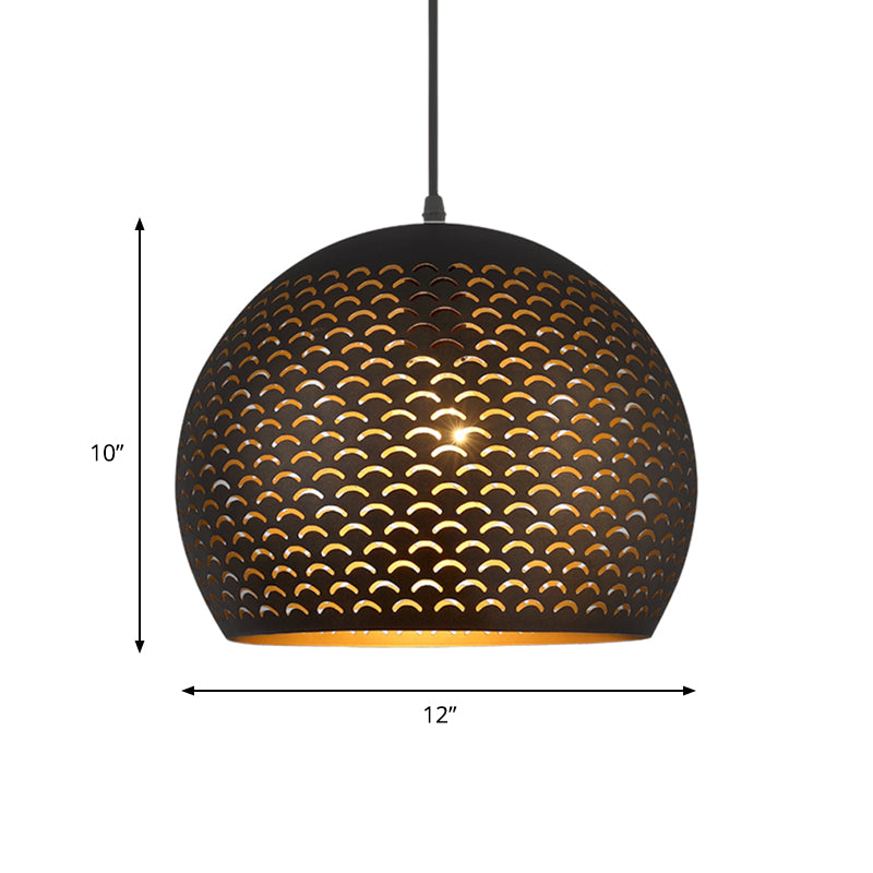 Black Globe Pendant Lighting Decorative Metal 1 Head Bedroom Hanging Ceiling Light Clearhalo 'Ceiling Lights' 'Pendant Lights' 'Pendants' Lighting' 381440
