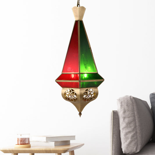 1 Head Tapered Pendant Lamp Arab Brass Metal Hanging Ceiling Light with Adjustable Chain Clearhalo 'Ceiling Lights' 'Pendant Lights' 'Pendants' Lighting' 381446