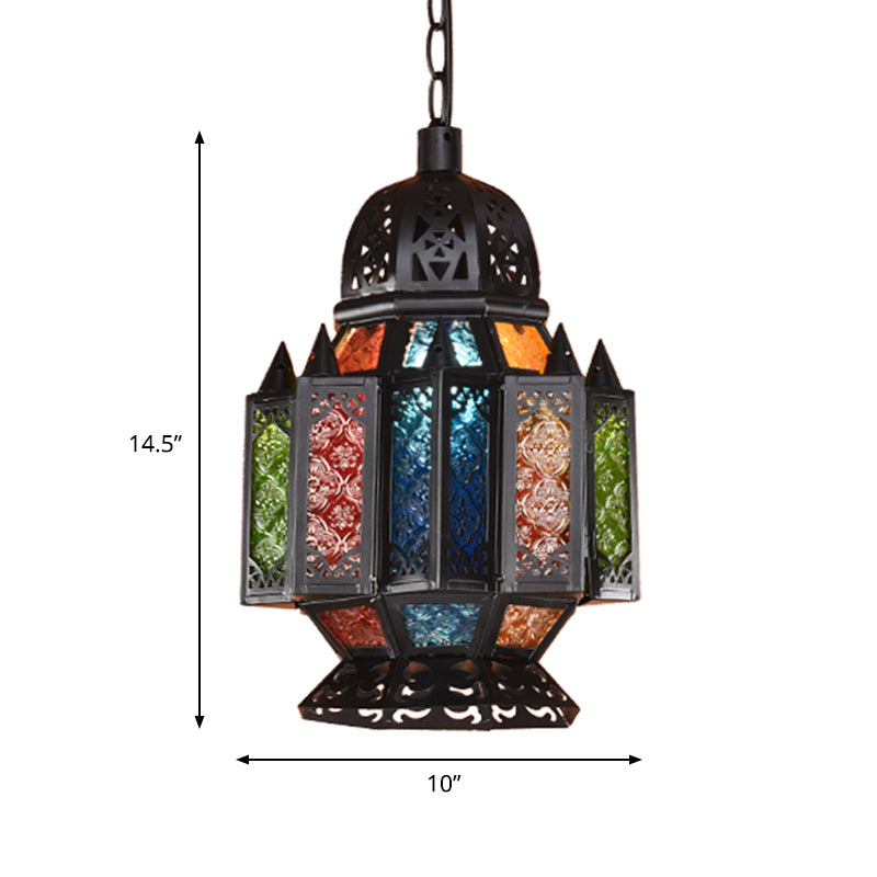 1 Bulb Metal Down Lighting Antique Black Urn Living Room Ceiling Suspension Lamp Clearhalo 'Ceiling Lights' 'Pendant Lights' 'Pendants' Lighting' 381555