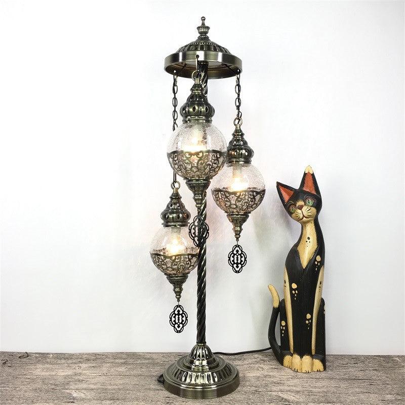 Globe Bedroom Standing Light Vintage Clear Glass 3/5/7 Heads Bronze Floor Reading Lamp Clearhalo 'Floor Lamps' 'Lamps' Lighting' 381877