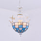White Finish Bowl Suspension Light 2 Bulbs Stained Glass Tiffany Style Pendant Lamp with Diamond/Blue Square/Blue Diamond/Red Diamond White Diamond Clearhalo 'Ceiling Lights' 'Chandeliers' 'Industrial' 'Middle Century Chandeliers' 'Pendant Lights' 'Tiffany Chandeliers' 'Tiffany close to ceiling' 'Tiffany' Lighting' 38256