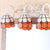 3 Lights Grid Dome Wall Sconce Stained Glass Tiffany Bathroom Vanity Light in Blue/Orange Orange Clearhalo 'Industrial' 'Middle century wall lights' 'Tiffany wall lights' 'Tiffany' 'Wall Lamps & Sconces' 'Wall Lights' Lighting' 38335