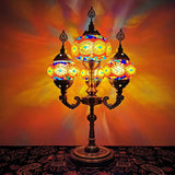 Stained Glass Candelabra Task Lamp Traditional 4 Lights Bedside Nightstand Lamp in Yellow/Orange/Blue Yellow Clearhalo 'Lamps' 'Table Lamps' Lighting' 384133