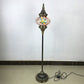 Stained Glass Oval Standing Lamp Traditional 1 Head Living Room Floor Light in Red/Yellow/Blue White-Blue Clearhalo 'Floor Lamps' 'Lamps' Lighting' 384150