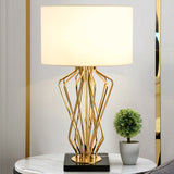 1 Bulb Bedside Table Light Modern White Nightstand Lamp with Cylindrical Fabric Shade Clearhalo 'Lamps' 'Table Lamps' Lighting' 384174