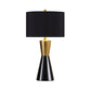 Cylindrical Task Lighting Modernist Fabric 1 Bulb Black Night Table Lamp, 14"/15" Wide Clearhalo 'Lamps' 'Table Lamps' Lighting' 384210
