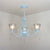 3 Lights Conical Ceiling Chandelier with Crystal Traditional Stained Glass Foyer Pendant Light in White/Blue/Clear Clear Clearhalo 'Ceiling Lights' 'Chandeliers' 'Clear' 'Industrial' 'Middle Century Chandeliers' 'Modern' 'Tiffany Chandeliers' 'Tiffany close to ceiling' 'Tiffany' 'Traditional Chandeliers' Lighting' 38423