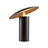 Contemporary 1 Bulb Nightstand Lamp Black Saucer Reading Book Light with Metal Shade Clearhalo 'Lamps' 'Table Lamps' Lighting' 384241