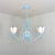 3 Lights Conical Ceiling Chandelier with Crystal Traditional Stained Glass Foyer Pendant Light in White/Blue/Clear White Clearhalo 'Ceiling Lights' 'Chandeliers' 'Clear' 'Industrial' 'Middle Century Chandeliers' 'Modern' 'Tiffany Chandeliers' 'Tiffany close to ceiling' 'Tiffany' 'Traditional Chandeliers' Lighting' 38424