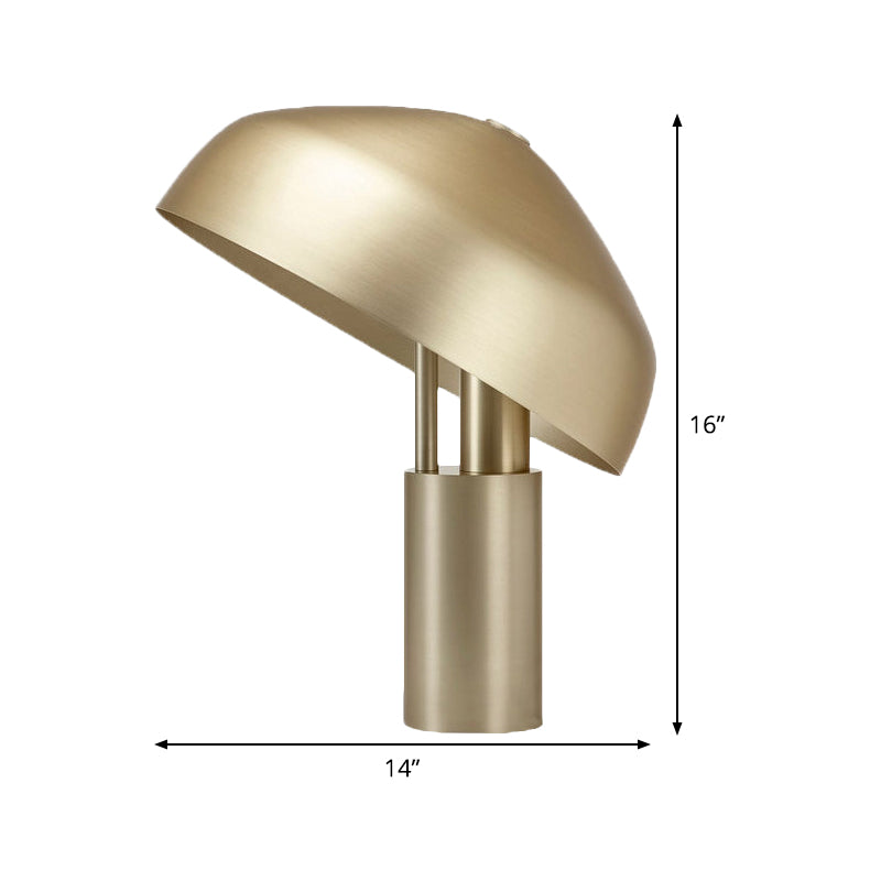 Modernism Domed Task Lighting Metal 1 Head Reading Book Light in Gold for Study Clearhalo 'Lamps' 'Table Lamps' Lighting' 384257