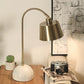 Modernist Tapered Table Lamp Metal 1 Bulb Task Lighting in Brass with Marble Base Clearhalo 'Lamps' 'Table Lamps' Lighting' 384366