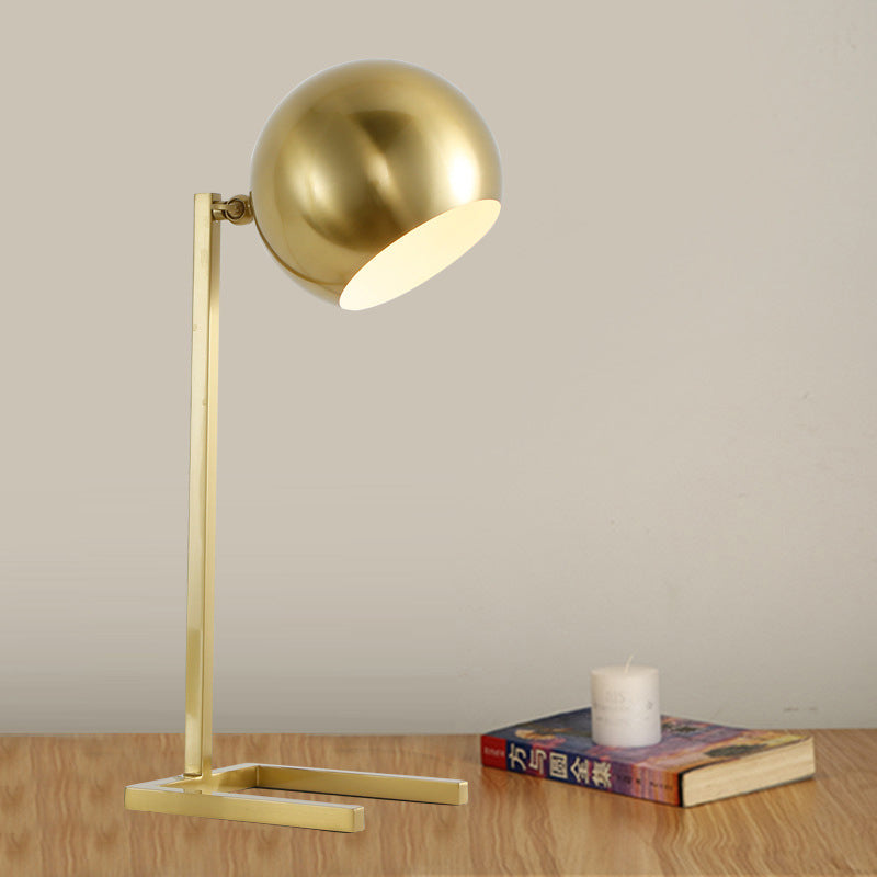 Spherical Task Lighting Modernist Metal 1 Bulb Reading Book Light in Gold for Study Gold Clearhalo 'Lamps' 'Table Lamps' Lighting' 384384