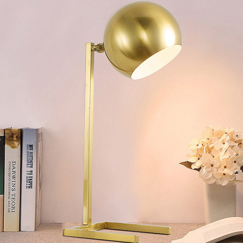 Spherical Task Lighting Modernist Metal 1 Bulb Reading Book Light in Gold for Study Clearhalo 'Lamps' 'Table Lamps' Lighting' 384385
