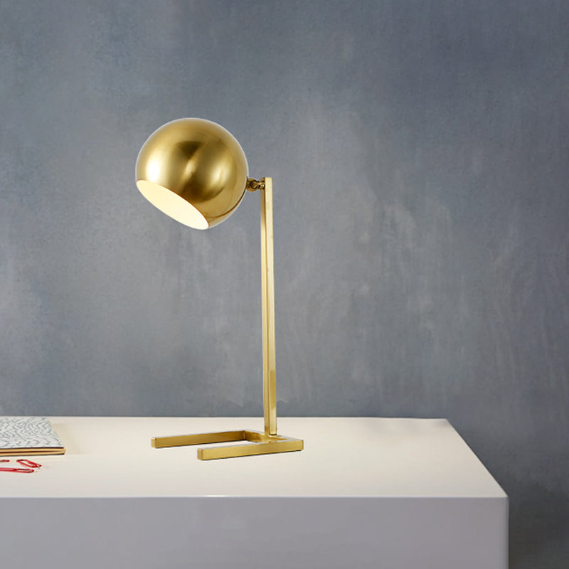 Spherical Task Lighting Modernist Metal 1 Bulb Reading Book Light in Gold for Study Clearhalo 'Lamps' 'Table Lamps' Lighting' 384386