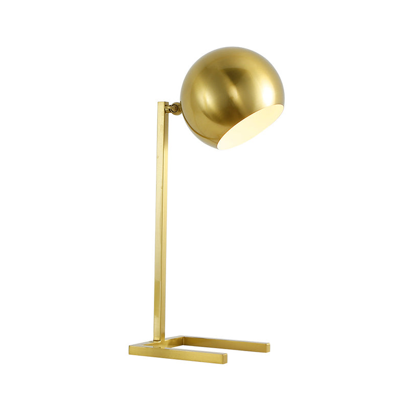 Spherical Task Lighting Modernist Metal 1 Bulb Reading Book Light in Gold for Study Clearhalo 'Lamps' 'Table Lamps' Lighting' 384387