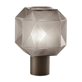 Tan Glass Geometrical Table Light Modernism 1 Head Nightstand Lamp with Tube Metal Base Clearhalo 'Lamps' 'Table Lamps' Lighting' 384579