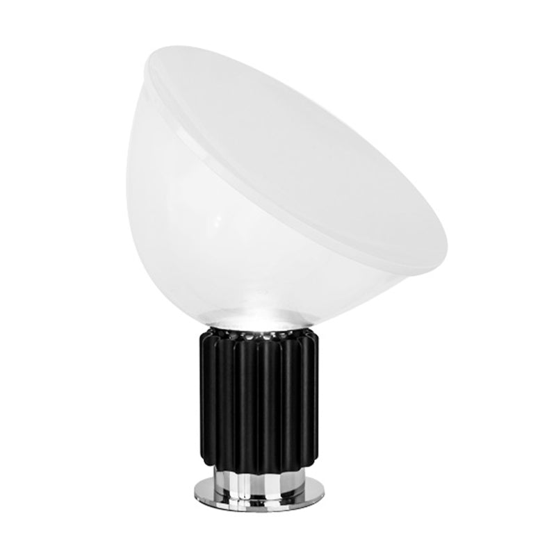 Dome Nightstand Lamp Modernist Clear Glass 1 Bulb 14.5"/19.5" Wide Black Reading Book Light Clearhalo 'Lamps' 'Table Lamps' Lighting' 384717