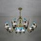 7/9 Lights Nautical Lodge Chandelier with Butterfly Blue Glass Indoor Lighting Fixture for Living Room 9 Blue Clearhalo 'Ceiling Lights' 'Chandeliers' 'Industrial' 'Middle Century Chandeliers' 'Tiffany Chandeliers' 'Tiffany close to ceiling' 'Tiffany' Lighting' 38567
