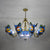 White/Clear/Beige Dome Chandelier Lamp with Butterfly Stained Glass Tiffany Indoor Hanging Light for Foyer Clear Clearhalo 'Ceiling Lights' 'Chandeliers' 'Clear' 'Industrial' 'Middle Century Chandeliers' 'Modern' 'Pendant Lights' 'Tiffany Chandeliers' 'Tiffany close to ceiling' 'Tiffany' 'Traditional Chandeliers' Lighting' 38585