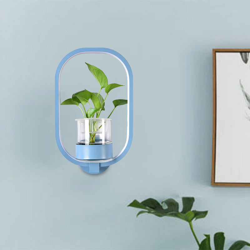 Oval Metal Sconce Wall Lighting Industrial LED Living Room Wall Light Fixture in Black/Grey/White Clearhalo 'Art deco wall lights' 'Cast Iron' 'Glass' 'Industrial wall lights' 'Industrial' 'Middle century wall lights' 'Modern' 'Rustic wall lights' 'Tiffany' 'Traditional wall lights' 'Wall Lamps & Sconces' 'Wall Lights' Lighting' 390005