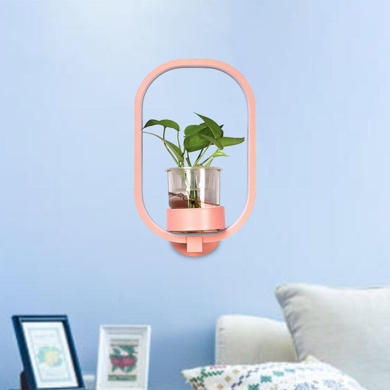 Oval Metal Sconce Wall Lighting Industrial LED Living Room Wall Light Fixture in Black/Grey/White Clearhalo 'Art deco wall lights' 'Cast Iron' 'Glass' 'Industrial wall lights' 'Industrial' 'Middle century wall lights' 'Modern' 'Rustic wall lights' 'Tiffany' 'Traditional wall lights' 'Wall Lamps & Sconces' 'Wall Lights' Lighting' 390008