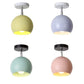 1 Light Metallic Semi-Flush Mount Light Macaron Blue/Pink Globe Shade Balcony Rotatable Ceiling Lamp Clearhalo 'Ceiling Lights' 'Close To Ceiling Lights' 'Close to ceiling' 'Semi-flushmount' Lighting' 39076