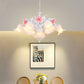 Countryside Blossom Chandelier Lighting Fixture 8 Heads White Glass Pendant Ceiling Light for Dining Room Clearhalo 'Ceiling Lights' 'Chandeliers' 'Glass shade' 'Glass' Lighting' 391222