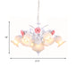Countryside Blossom Chandelier Lighting Fixture 8 Heads White Glass Pendant Ceiling Light for Dining Room Clearhalo 'Ceiling Lights' 'Chandeliers' 'Glass shade' 'Glass' Lighting' 391225