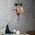 Red/Blue 1 Head Ceiling Pendant Light Traditional Stained Glass Oval Hanging Light Fixture Red Clearhalo 'Ceiling Lights' 'Glass shade' 'Glass' 'Pendant Lights' 'Pendants' Lighting' 391313