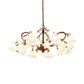 Tulip/Lily Metal Chandelier Light Pastoral Style 25 Bulbs Living Room LED Pendant Lamp in Brass Clearhalo 'Ceiling Lights' 'Chandeliers' Lighting' options 391507