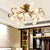 Starburst Living Room Semi Flush American Flower Metal 25-Head LED Brass Ceiling Mount Light Fixture Brass C Clearhalo 'Ceiling Lights' 'Close To Ceiling Lights' 'Close to ceiling' 'Semi-flushmount' Lighting' 391551