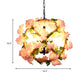 Orb Restaurant Chandelier Pendant Light Industrial Metal 4 Lights Pink LED Flower Suspension Lamp Clearhalo 'Cast Iron' 'Ceiling Lights' 'Chandeliers' 'Industrial Chandeliers' 'Industrial' 'Metal' 'Middle Century Chandeliers' 'Rustic Chandeliers' 'Tiffany' Lighting' 391722