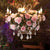 6 Bulbs Chandelier Light Industrial Candlestick Metal LED Flower Suspension Lamp in Gold with Crystal Accent Gold Clearhalo 'Cast Iron' 'Ceiling Lights' 'Chandeliers' 'Industrial Chandeliers' 'Industrial' 'Metal' 'Middle Century Chandeliers' 'Rustic Chandeliers' 'Tiffany' Lighting' 391740