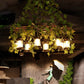 Green Lantern Chandelier Lighting Fixture Industrial Wooden 3/6/8 Heads Restaurant LED Plant Ceiling Light, 21.5"/27"/30" W Green 30" Clearhalo 'Carpenter Chandeliers' 'Ceiling Lights' 'Chandeliers' 'Industrial Chandeliers' 'Industrial' 'Middle Century Chandeliers' 'Modern' 'Tiffany' Lighting' 391828