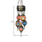 Vintage Oval Chandelier Light Fixture 5 Heads Stained Art Glass Hanging Lamp for Bedroom in Orange/Blue Clearhalo 'Ceiling Lights' 'Chandeliers' 'Glass shade' 'Glass' Lighting' 391906