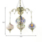 Bronze 4/6 Heads Pendant Chandelier Vintage Hand Cut Glass Oval Pendant Ceiling Light Clearhalo 'Ceiling Lights' 'Chandeliers' 'Glass shade' 'Glass' Lighting' 391939