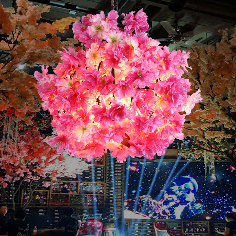 Pink 1 Bulb Ceiling Light Industrial Metal Floral LED Pendant Lamp for Restaurant, 12"/16"/19.5" Wide Clearhalo 'Art Deco Pendants' 'Cast Iron' 'Ceiling Lights' 'Ceramic' 'Crystal' 'Industrial Pendants' 'Industrial' 'Metal' 'Middle Century Pendants' 'Pendant Lights' 'Pendants' 'Tiffany' Lighting' 392181
