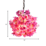 Pink 1 Bulb Ceiling Light Industrial Metal Floral LED Pendant Lamp for Restaurant, 12"/16"/19.5" Wide Clearhalo 'Art Deco Pendants' 'Cast Iron' 'Ceiling Lights' 'Ceramic' 'Crystal' 'Industrial Pendants' 'Industrial' 'Metal' 'Middle Century Pendants' 'Pendant Lights' 'Pendants' 'Tiffany' Lighting' 392184